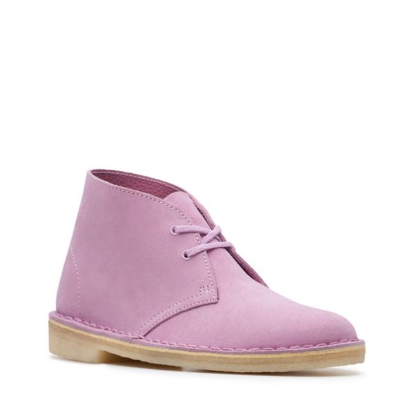 Clarks Womens Desert Boot Ankle Boots Lavender | UK-8245761